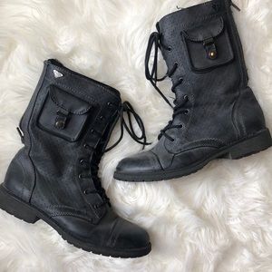 Roxy gray combat boots | 8.5